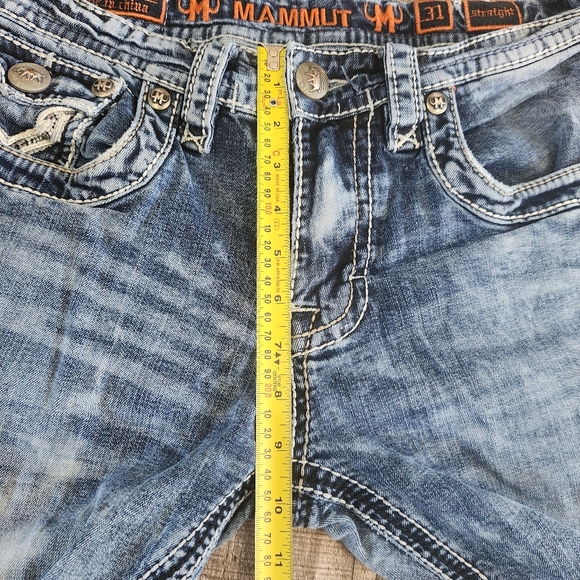 Mammut Straight Leg Denim Mens Jeans Thick Stitch 31X31 - Picture 14 of 16